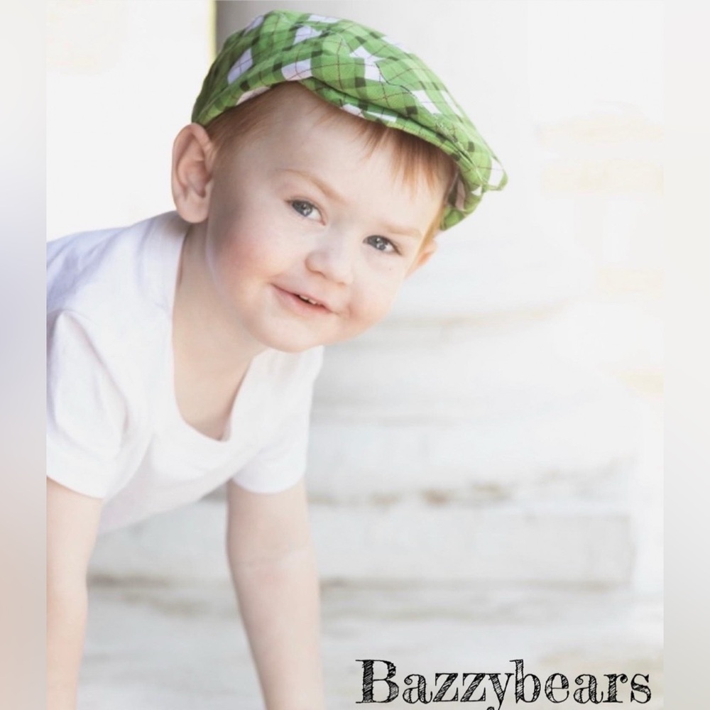 Green Plaid Flat Cap, argyle, matching father son hat